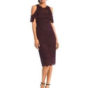 Lace cold shoulder sheath dress - sz 2